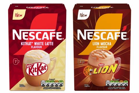 Nuevos sabores de Nescafé basados en marcas de confitería.