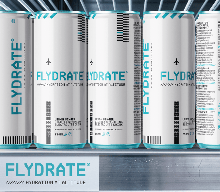 Flydrate es una bebida funcional pensada para viajeros y personal de aerolíneas.