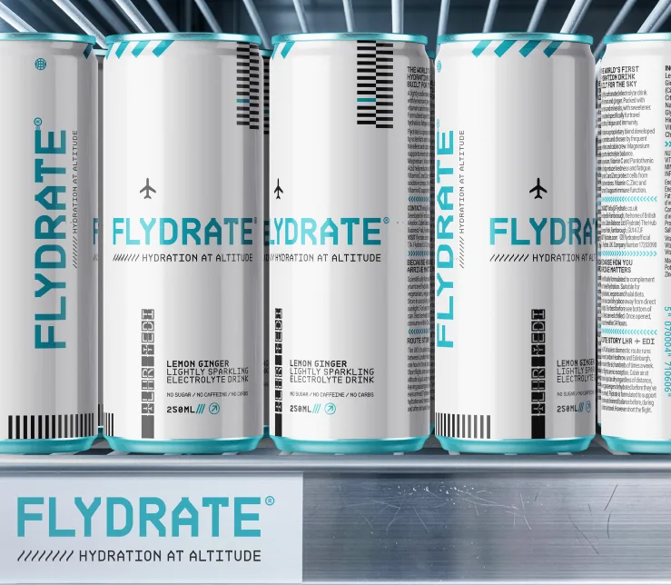 Flydrate es una bebida funcional pensada para viajeros y personal de aerolíneas.