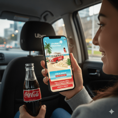 Uber y Coca Cola juntos en tus viajes habituales.