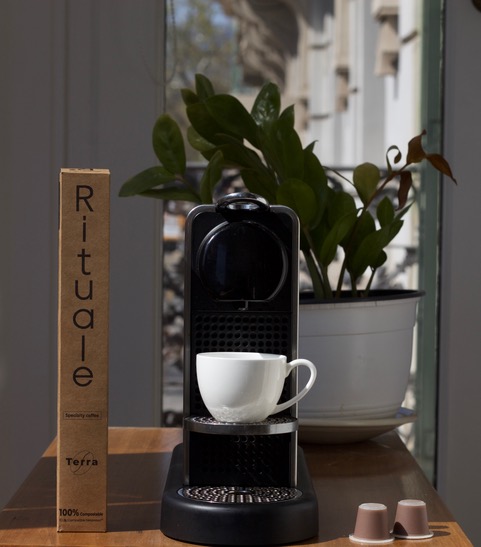 El nuevo sistema de café Rituale utiliza cápsulas totalmente compostables.